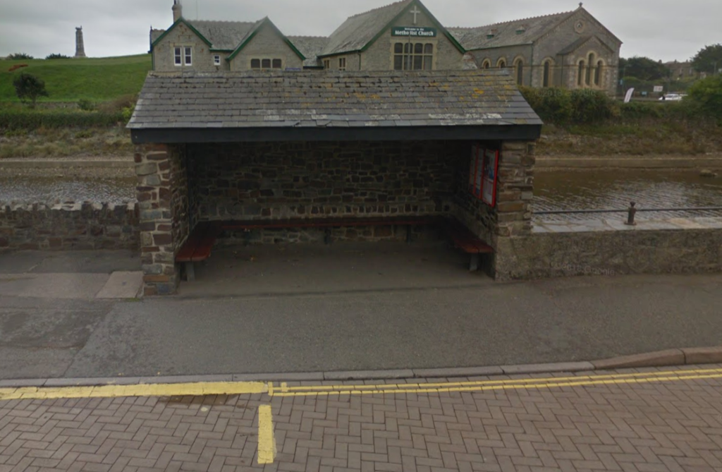 The main bus stop of Bude